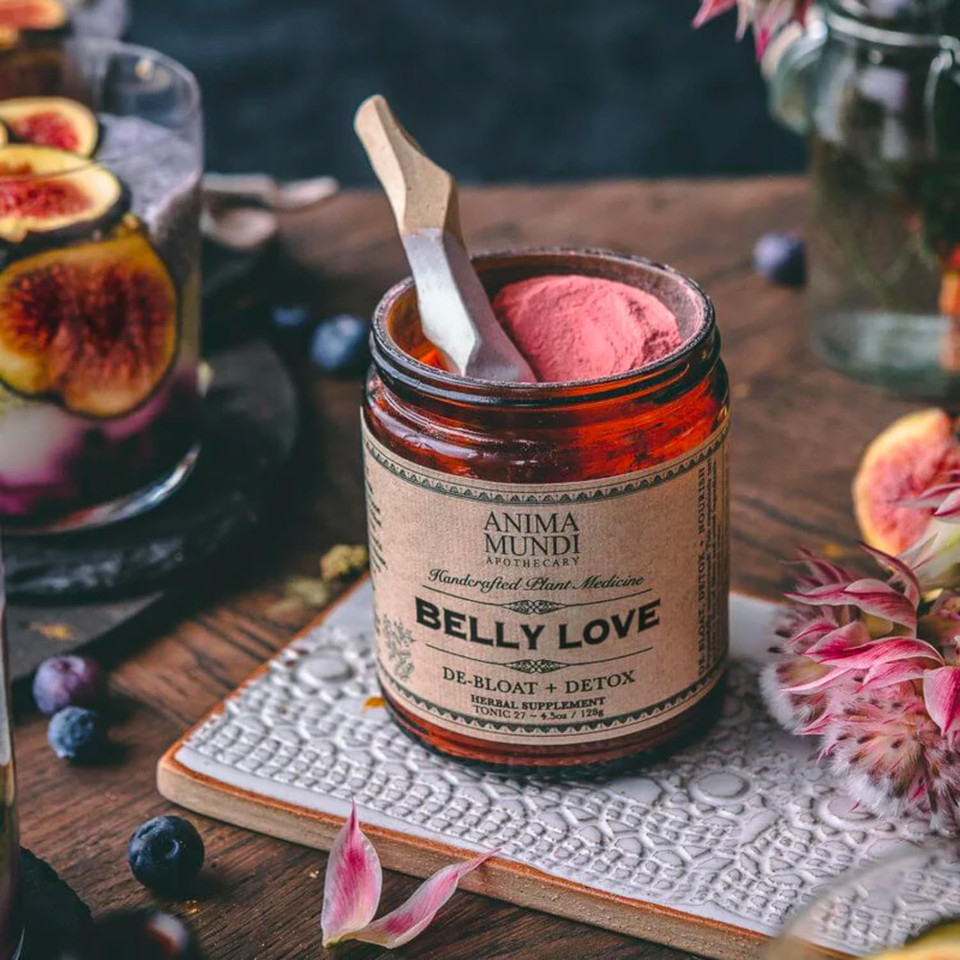 Anima Mundi Belly Love Powder - Supplement For Bloating Relief - Digestive Aid Powder Supplement With Cranberry Juice Extract And Ginger - De-Bloat Powder For Women (4.5Oz / 128G)