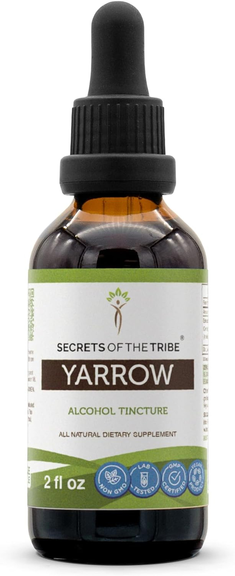 Secrets Of The Tribe Yarrow Alcohol Liquid Extract, Yarrow (Achillea Millefolium) Dried Leaf And Flower Tincture Supplement (2 Fl Oz)2.00 Fl Oz (Pack Of 1)