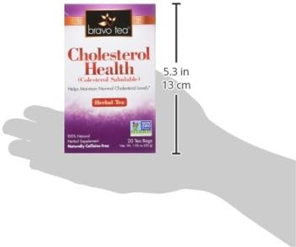 Bravo Tea Cholesterol Health Herbal Tea Caffeine Free, 20 Tea Bags