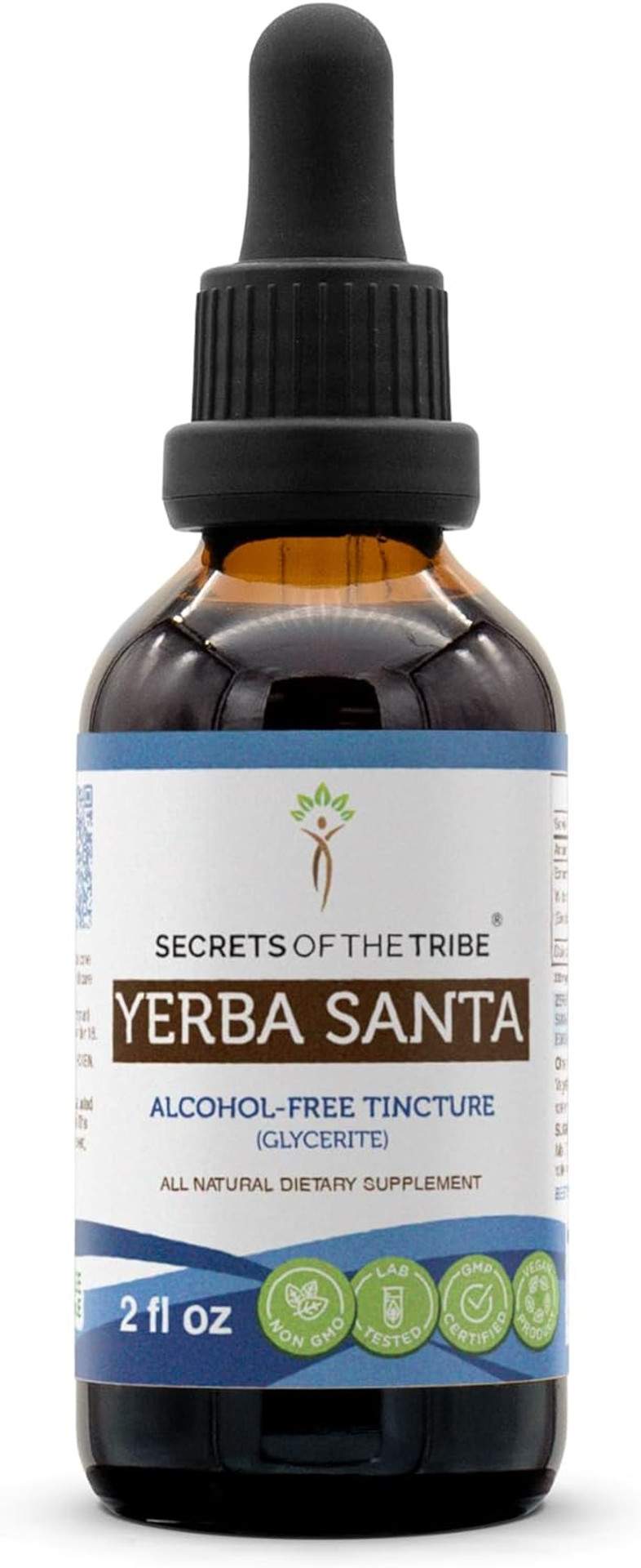 Secrets Of The Tribe Yerba Santa Alcohol-Free Tincture Extract, Wildcrafted Yerba Santa (Eriodictyon Californicum) (2 Fl Oz)2.00 Fl Oz (Pack Of 1)