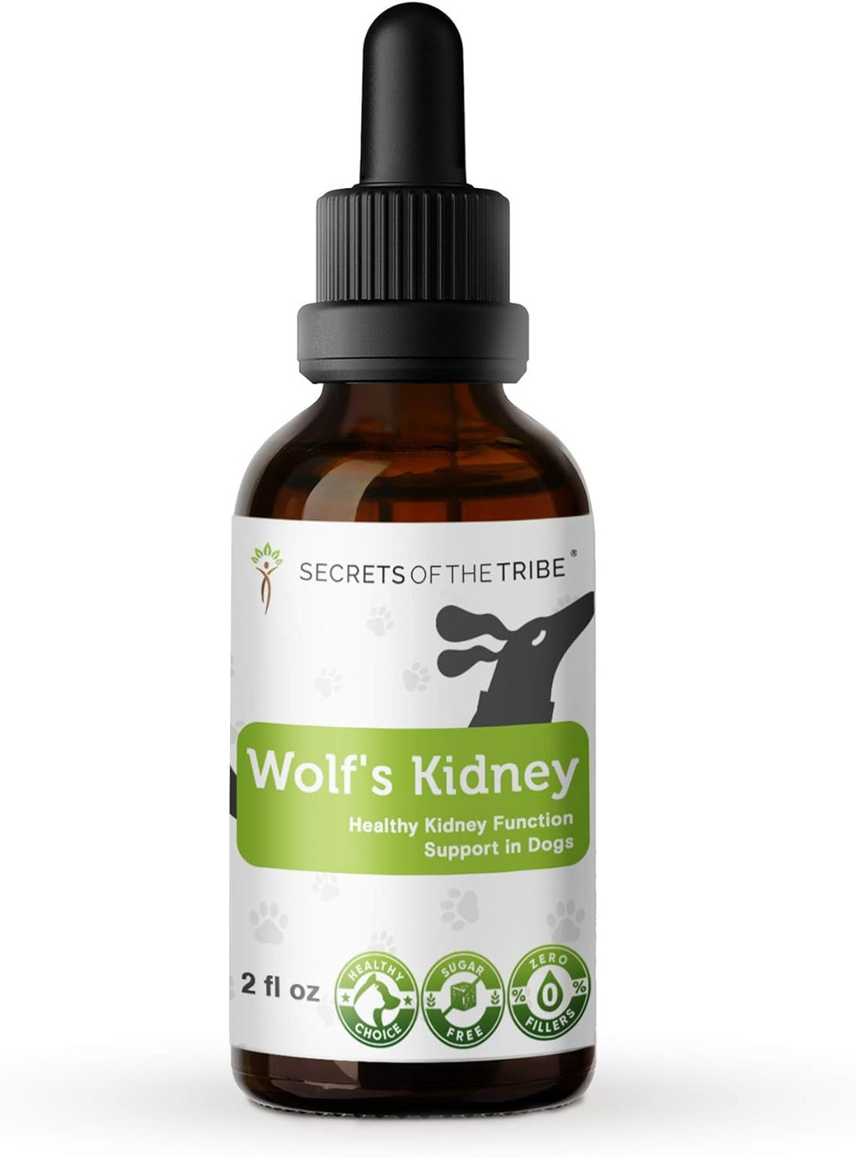 Wolf'S Kidney Alcohol-Free Extract, Tincture, Glycerite Rehmannia, Ginkgo, Echinacea, Marshmallow, Couch Grass, Hawthorn, Uva Ursi. Healthy Kidney Function Support In Dogs (2 Fl Oz)