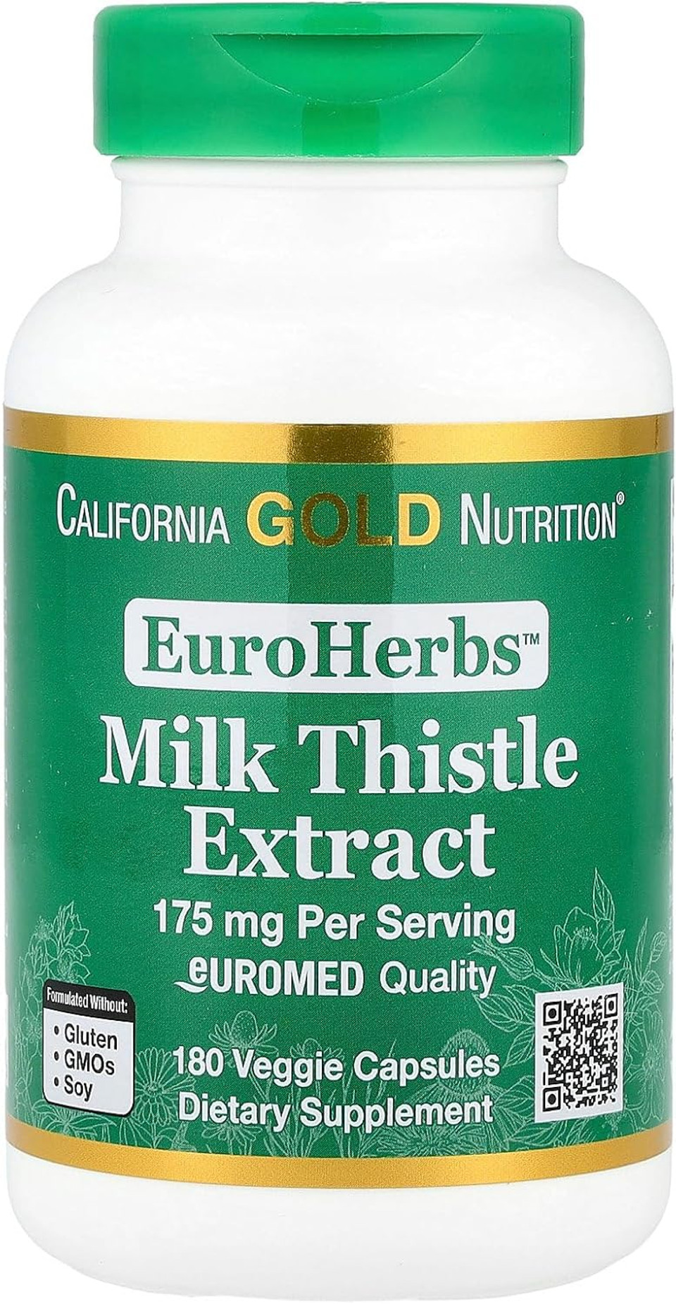 Milk Thistle Extract, Supports Liver Health, Standardized To 80% Silymarin Flavonoids, 175 Mg, 180 Veggie Capsules