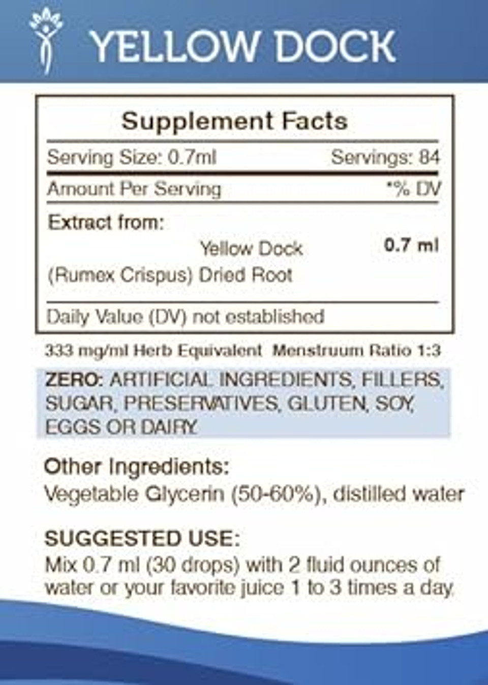 Secrets Of The Tribe Yellow Dock Alcohol-Free Liquid Extract, Yellow Dock (Rumex Crispus) Dried Root Tincture Supplement (2 Fl Oz)