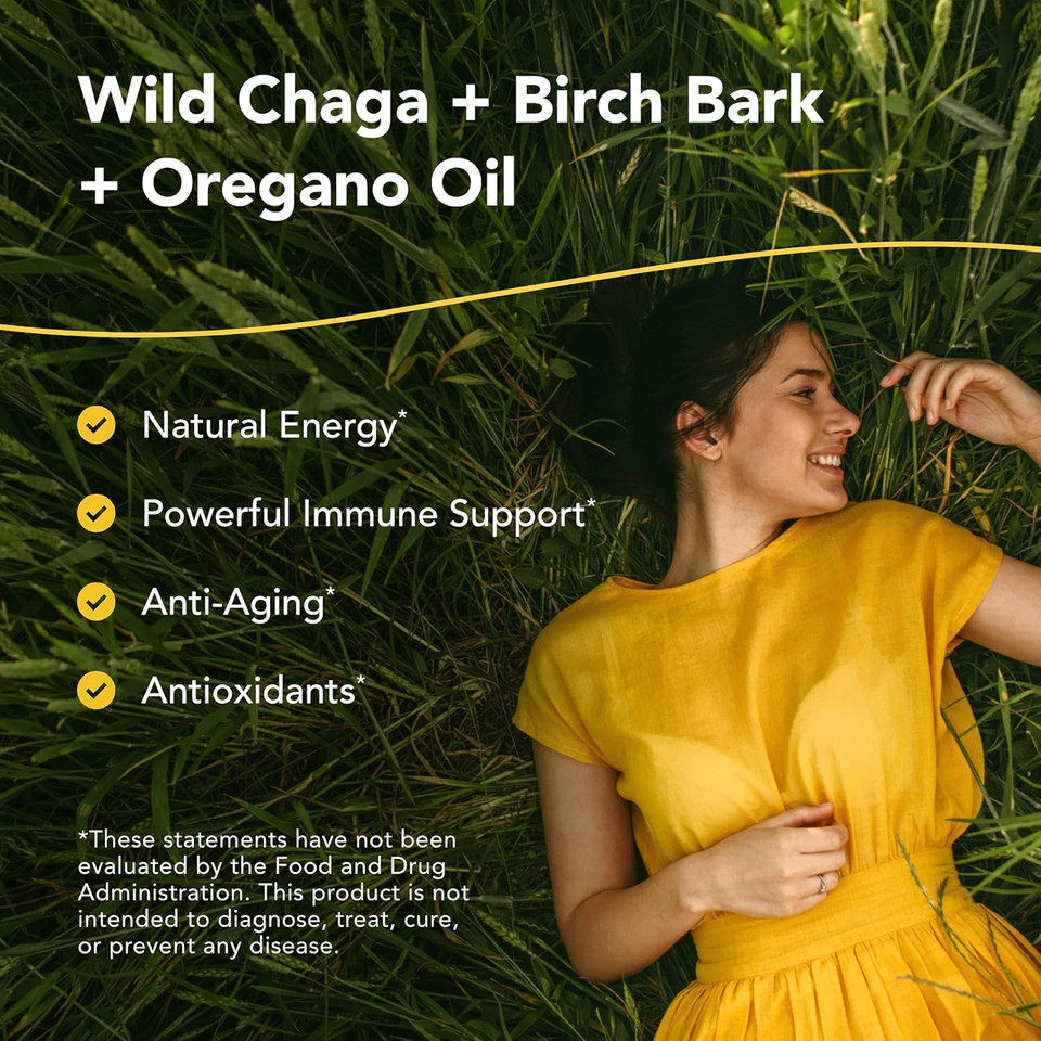 North American Herb & Spice Chagamax - 12 Vegi Capsules - Chaga Wild Mushroom Supplement - Adaptogen, Adrenal Support, Endurance & Stamina - Non-Gmo - 90 Servings