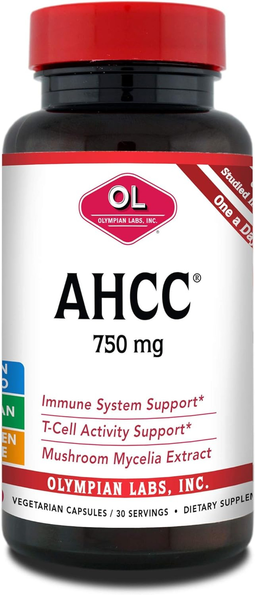 Olympian Labs Premium Ahcc Supplement 750Mg Of Ahcc Per Capsule  Supports Immune Health, Liver Function, And Natural Killer Cell Activity- 30 Capsules30 Count (Pack Of 1)