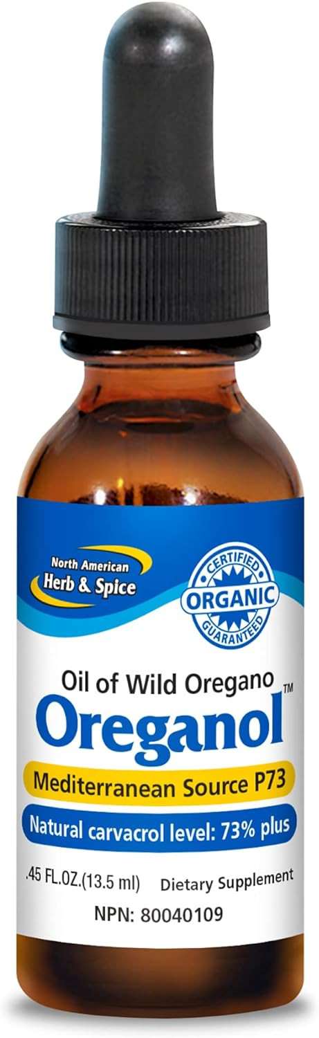 North American Herb & Spice Oreganol P73-0.45 Fl. Oz. - Immune Support, Optimal Health - Unprocessed, Certified Organic, Wild Oregano Oil - Mediterranean Source - Non-Gmo - 194 Servings
