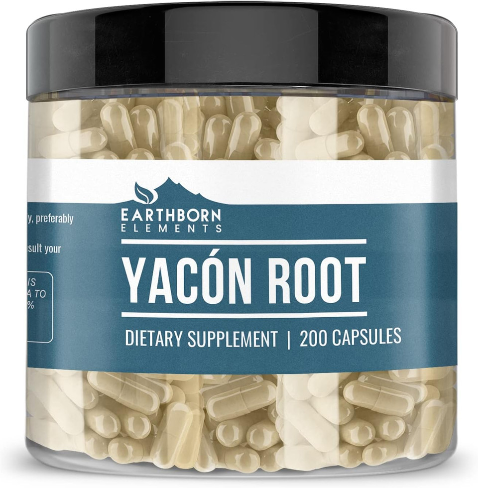 Earthborn Elements Psyllium Husk And Yacon Root Bundle, 200 Capsules, Pure & Undiluted, No Additives