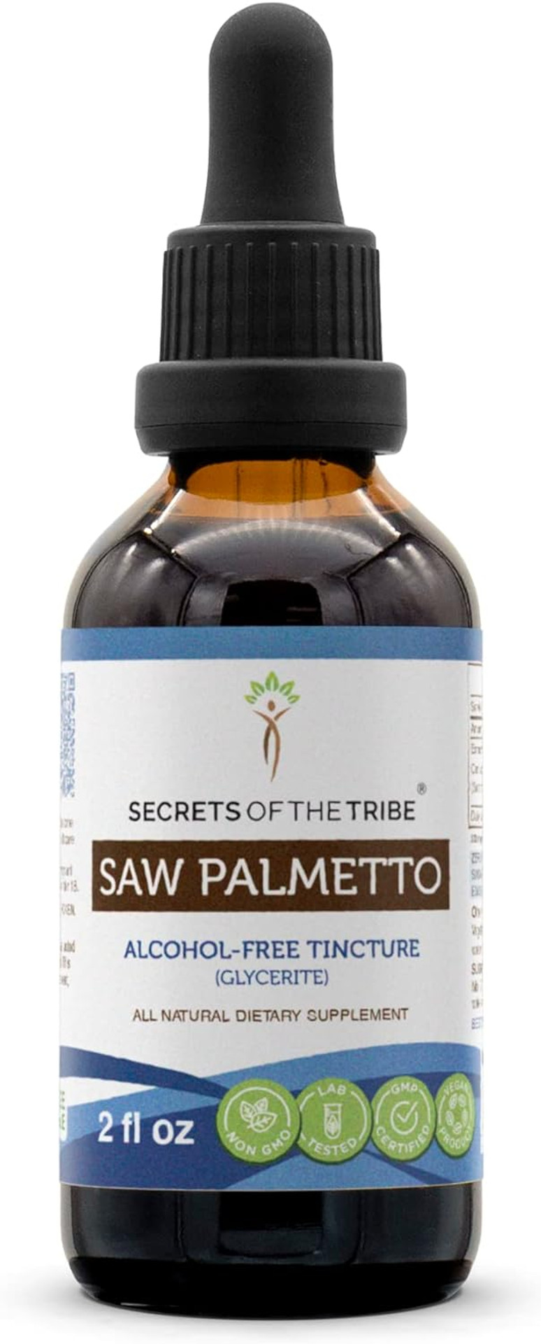 Saw Palmetto Tincture Alcohol-Free Extract, Saw Palmetto (Serenoa Repens) Dried Berry Tincture Supplement 2 Oz