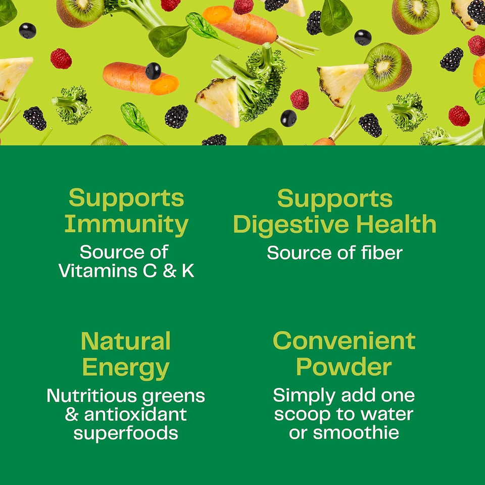 Amazing Grass Greens Blend Superfood: Super Greens Powder Smoothie Mix With Organic Spirulina, Alfalfa, Beet Root Powder, Digestive Enzymes & Probiotics, Original, 100 Servings (Packaging May Vary)100 Servings (Pack Of 1)