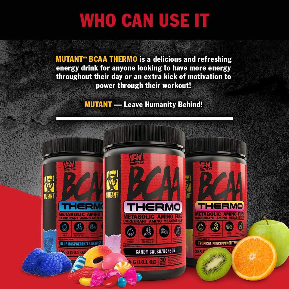 Mutant Bcaa Thermo  Supplement Bcaa Powder With Micronized Amino Acid And Energy Support - 285 G - Tropical Punch