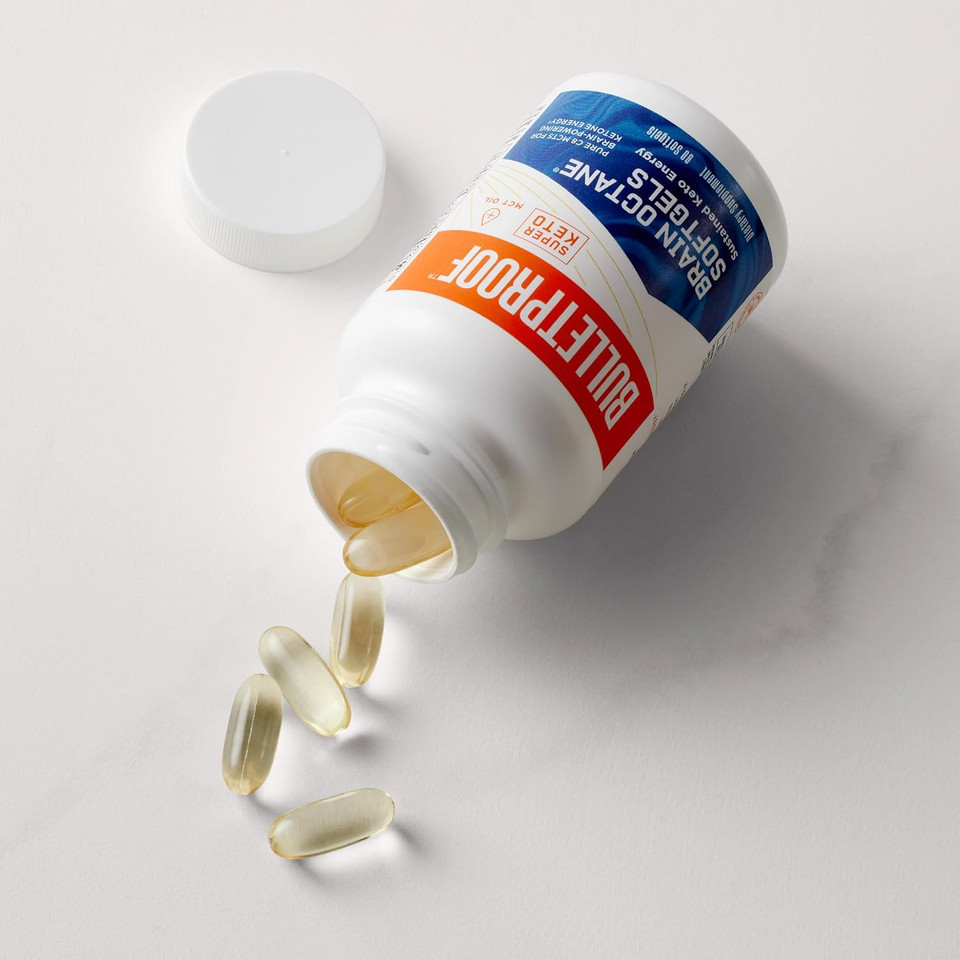 Bulletproof Brain Octane Softgels, 60 Count, Pure C8 Mct Oil For Sustained Ennergy