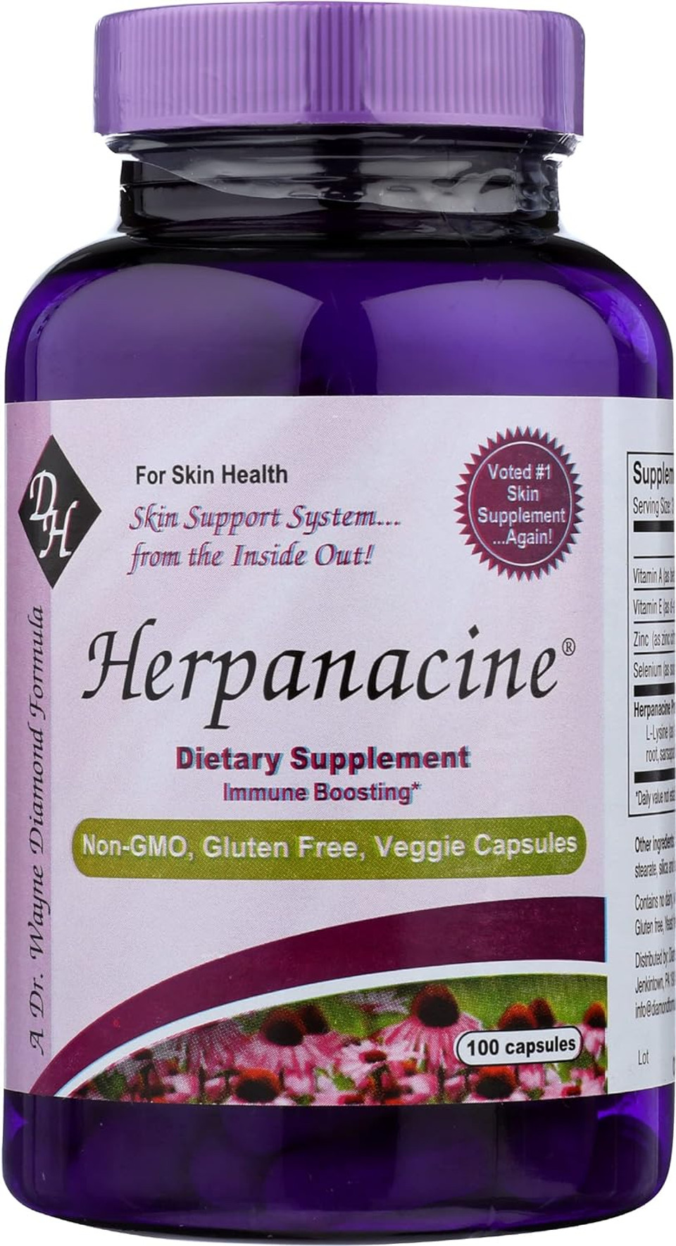 Diamond Herpanacine Herpanacine Skin Support Capsules, 100 Ct