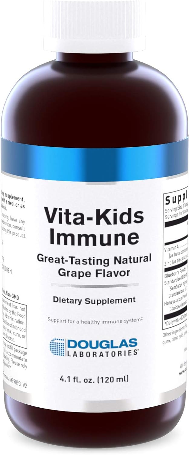 Douglas Laboratories Vita-Kids Immune | Combination Of Herbs, Vitamins And Minerals To Support Immune Health | 4.1 Fl. Oz. | Grape Flavor
