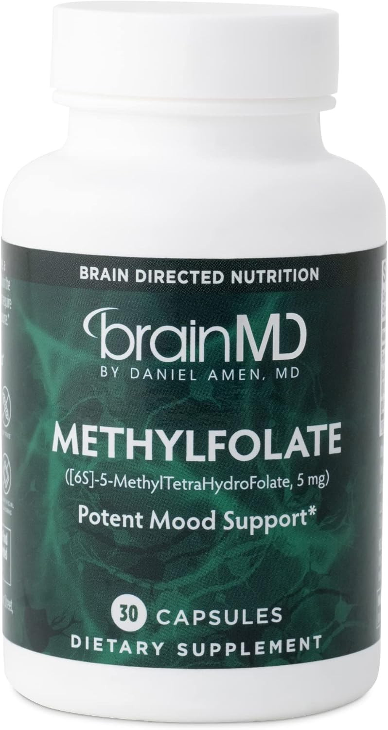 Dr Amen Brainmd Methylfolate - 30 Capsules - Potent Mood Support - Gluten Free - 30 Servings