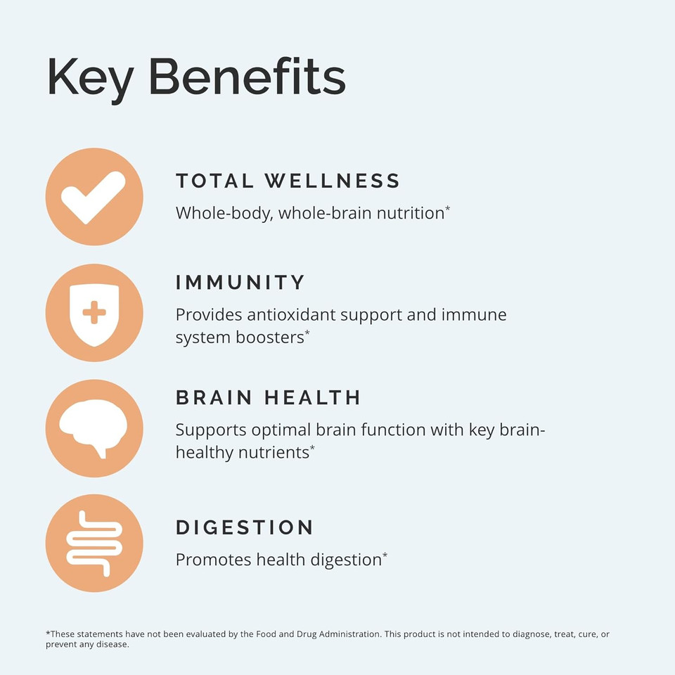 Dr Amen Brainmd Neurovite Plus - 120 Capsules - Multivitamin & Mineral Supplement, Enhanced With Phytonutrients, Enzymes & Whole Foods - Gluten Free - 30 Servings