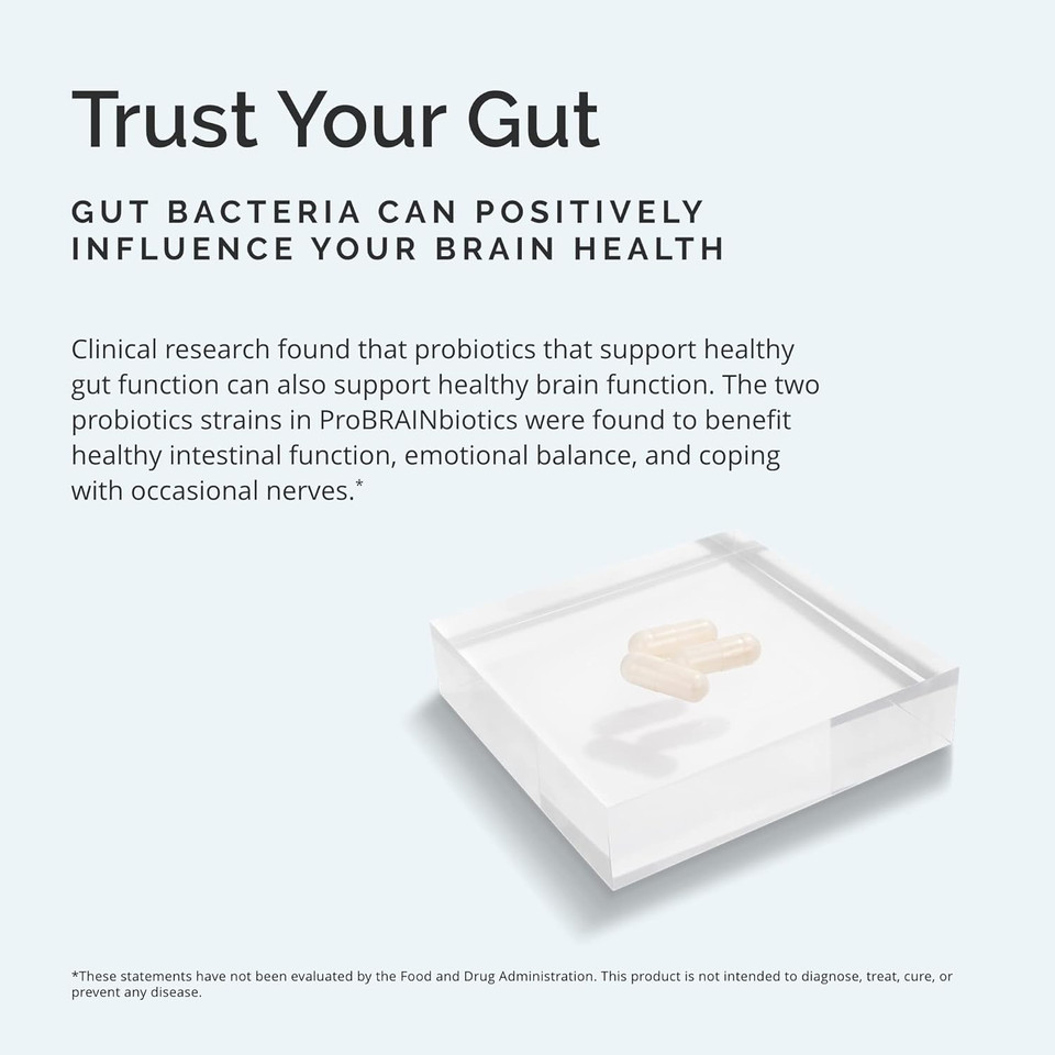 Dr Amen Brainmd Probrainbiotics - 3 Billion Cfu, 60 Capsules - Promotes Gut Health - Gluten Free - 60 Servings