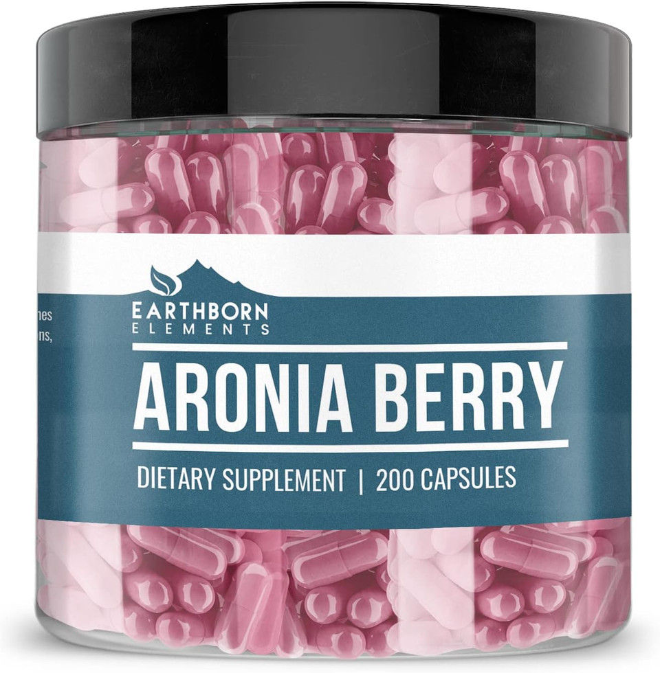 Earthborn Elements Aronia Berry 200 Capsules, Pure & Undiluted, No Additives
