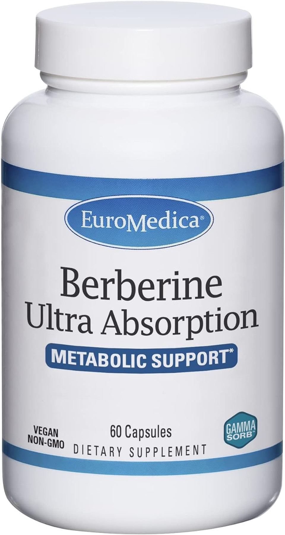 Euromedica Berberine Ultra Absorption - 60 Capsules - Metabolic Support - Vegan, Non-Gmo, Gluten Free - 60 Servings