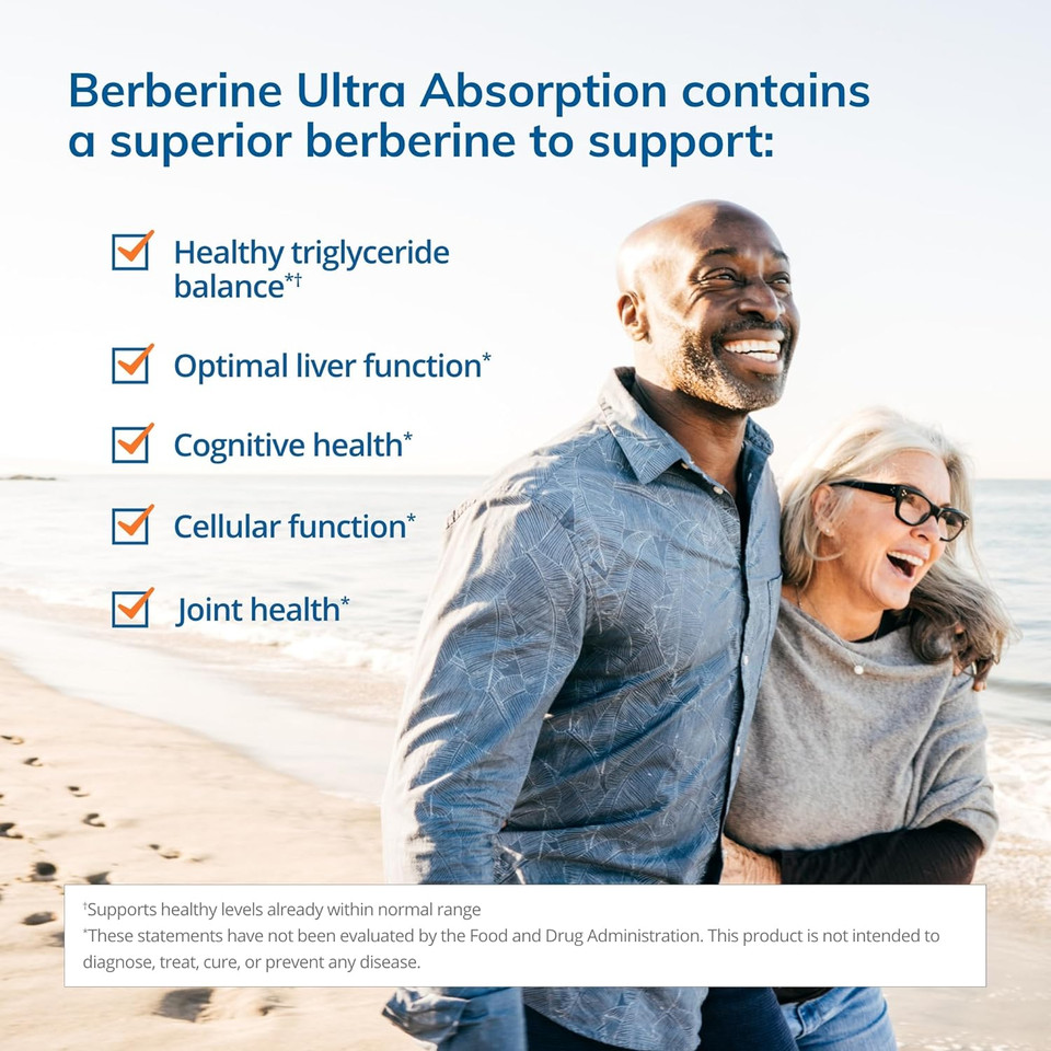 Euromedica Berberine Ultra Absorption - 60 Capsules - Metabolic Support - Vegan, Non-Gmo, Gluten Free - 60 Servings