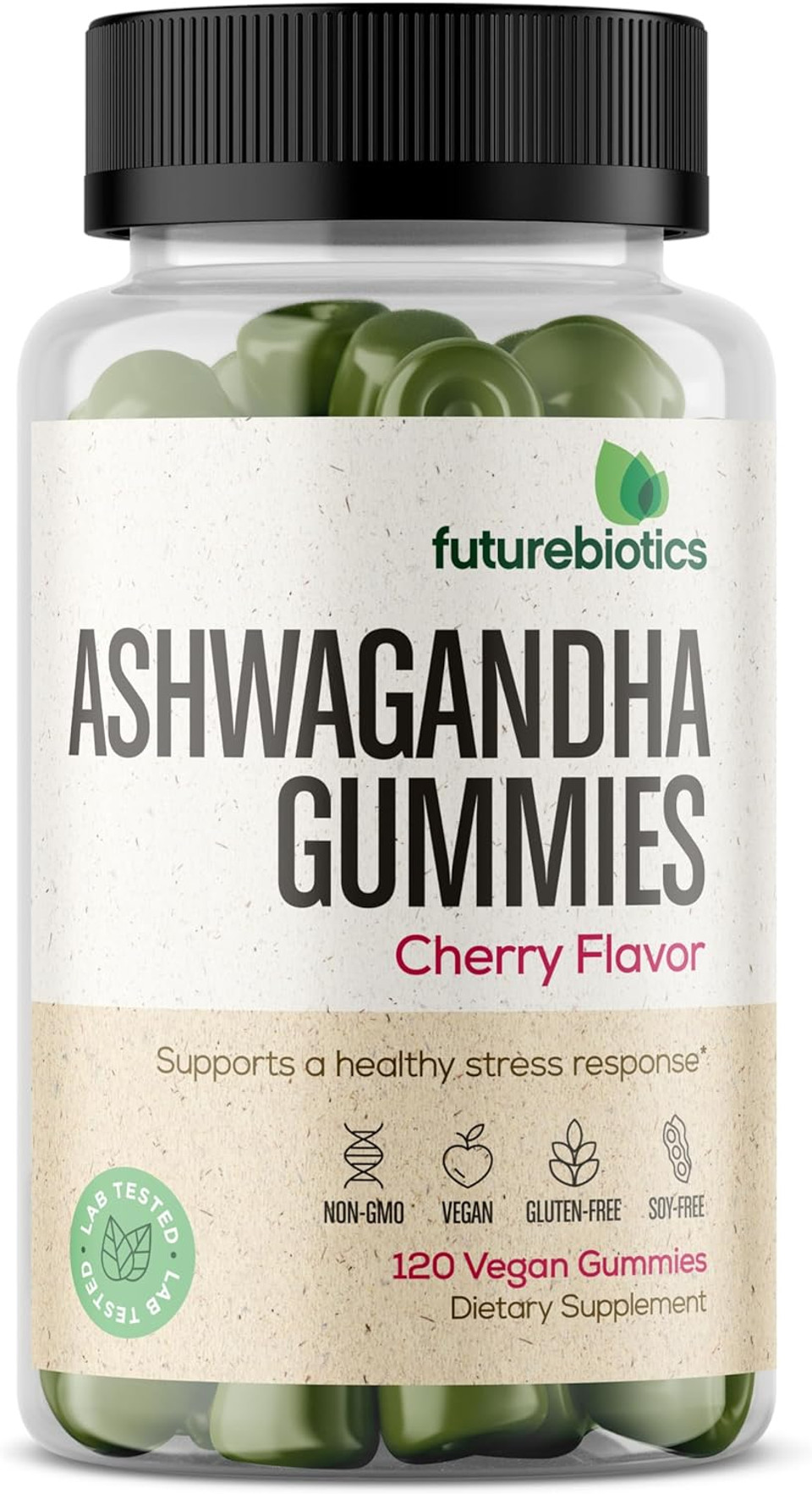 Futurebiotics Ashwagandha Gummies Stress & Mood Support - Non-Gmo, 120 Vegan Cherry Flavored Gummies120 Count (Pack Of 1)