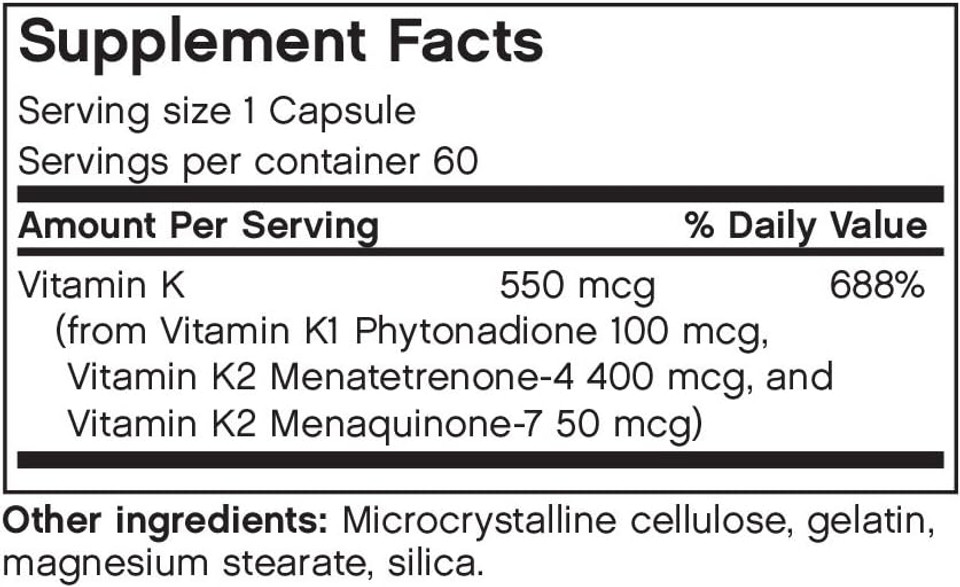 Futurebiotics Capsules, Vitamin K Triple Play, 60 Count