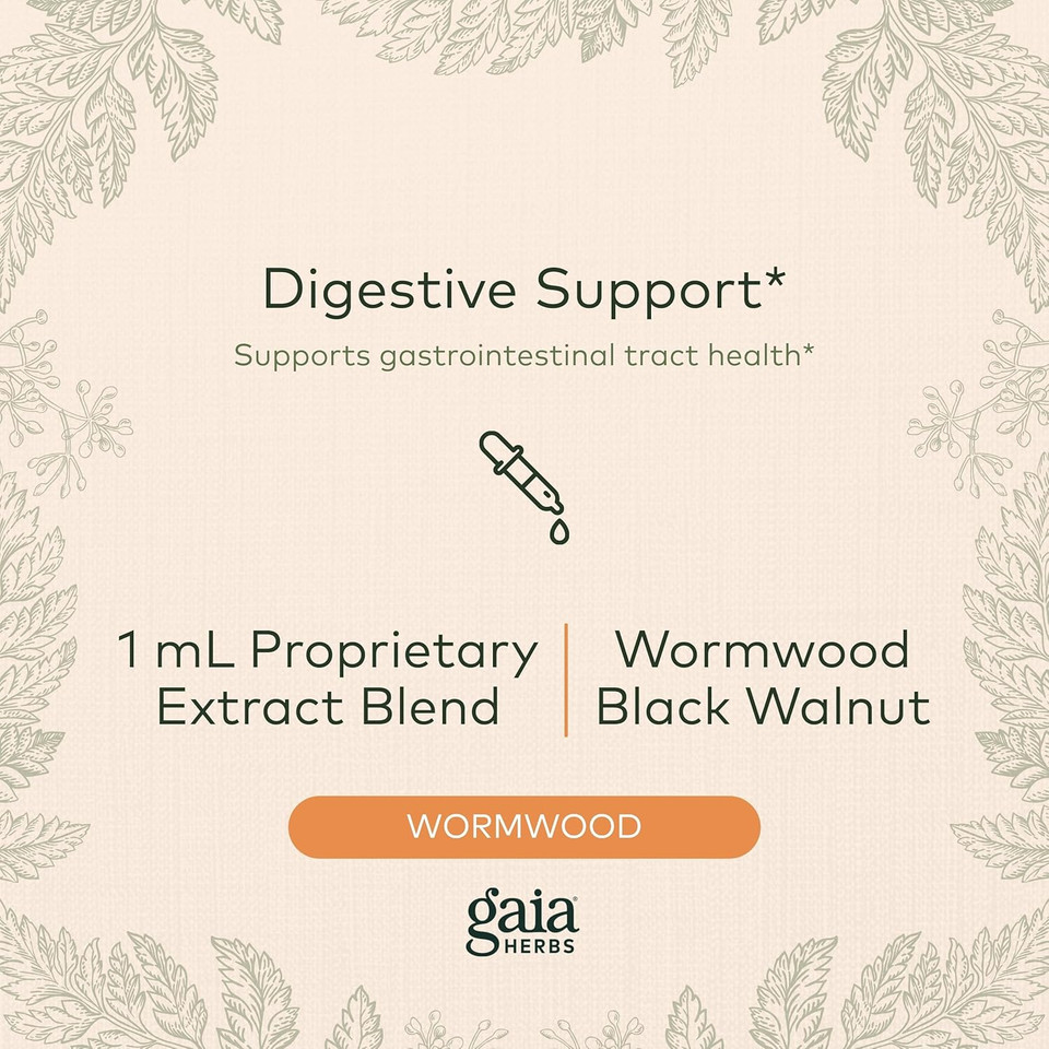 Gaia Herbs Wormwood Black Walnut Supreme, 1 Fl Oz (30 Ml)