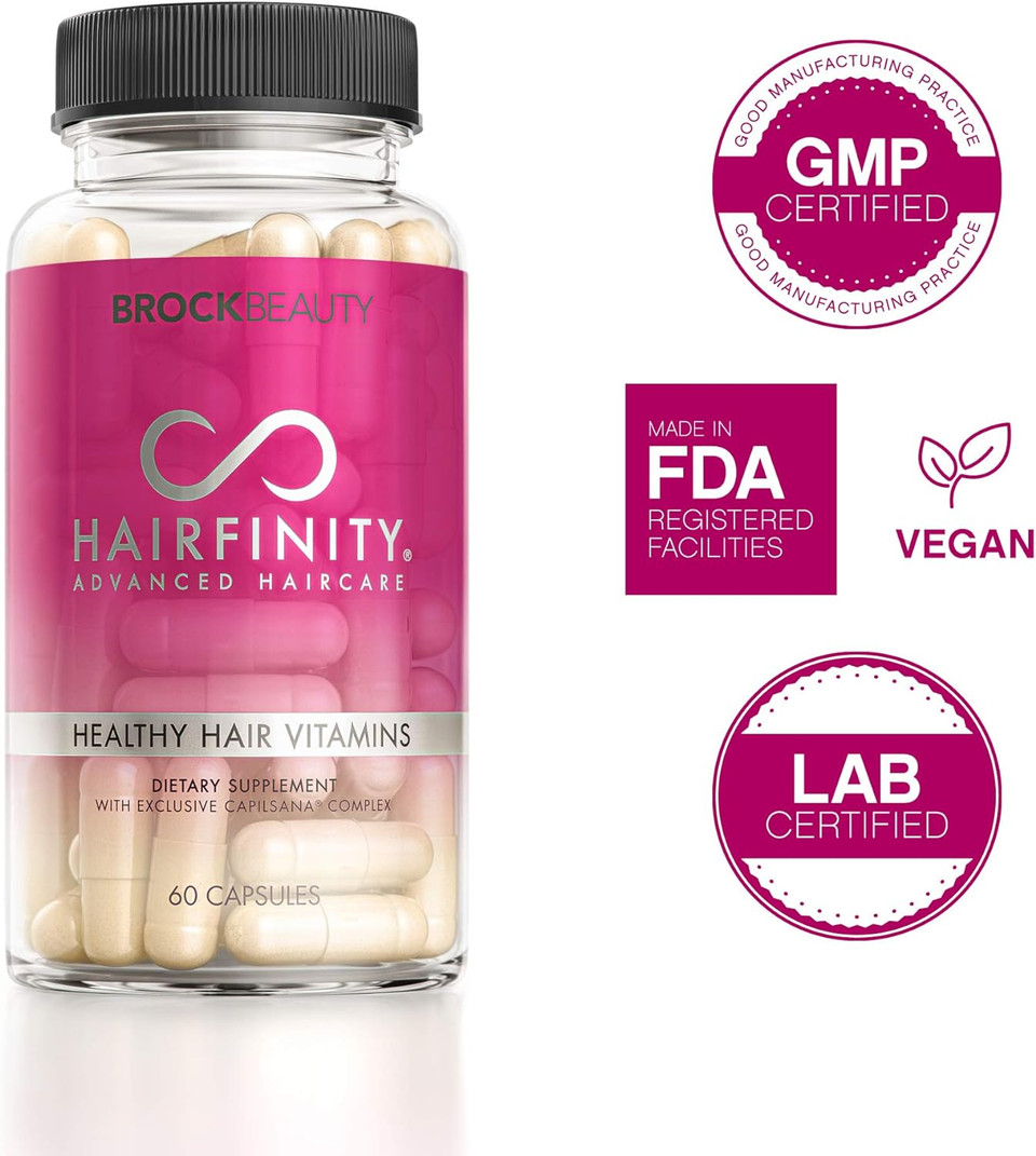 Hairfinity Hair Vitamins - Scientifically Formulated With Biotin, Amino Acids, Supplement That Helps Support Hair Growth - Vegan - 60 Veggie Capsules (1 Month Supply)60 Count (Pack Of 1)