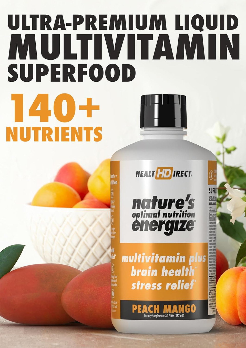Health Direct - Nature'S Optimal Nutrition Energize Liquid Multivitamin Superfood - 140+ Nutrients - Mental Clarity & Energy - Immune & Cardiovascular Support  30 Servings  Peach Mango Health Direct - Nature'S Optimal Nutrition Energize Liquid Multivitamin Superfood - 140+ Nutrients - Mental Clarity & Energy - Immune & Cardiovascular Support  30 Servings  Peach Mango