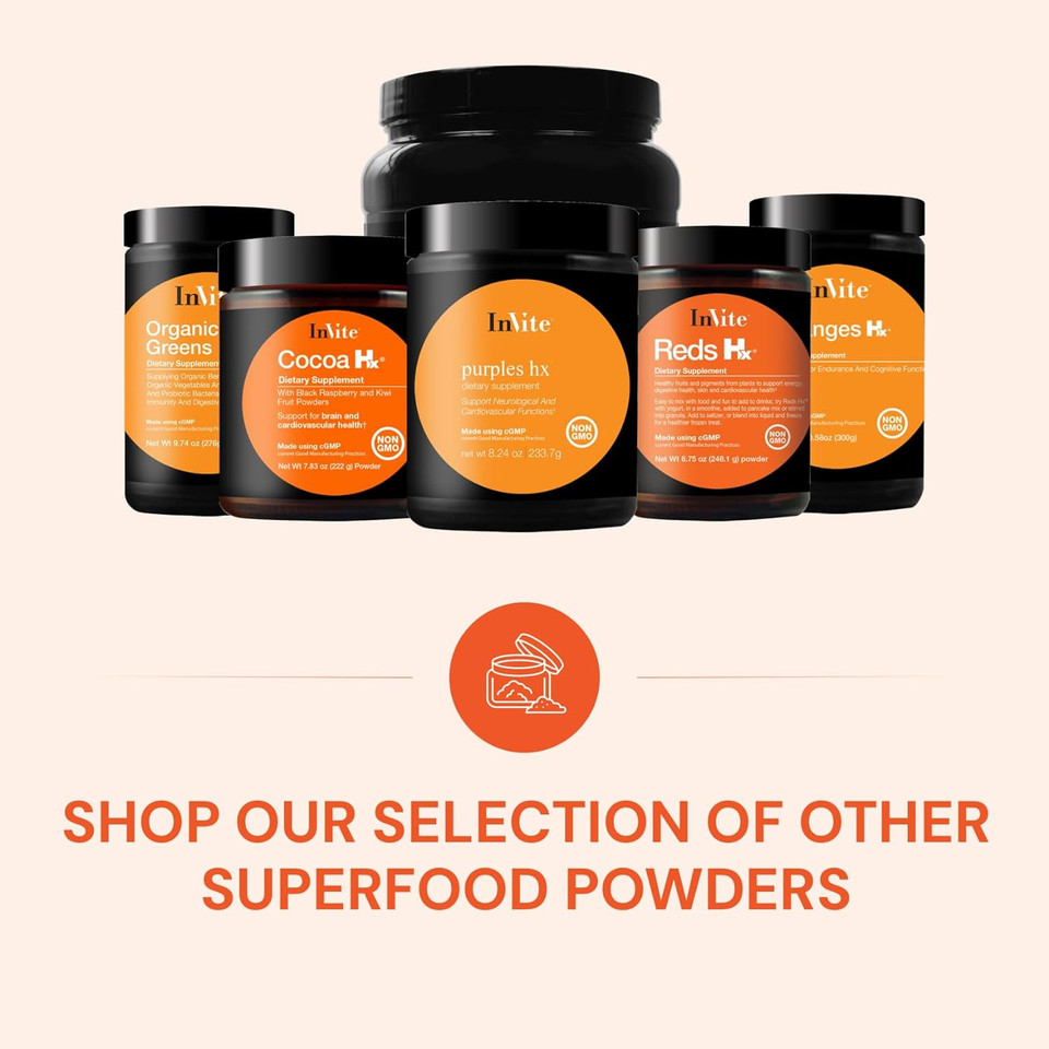 Invite Health Cocoa Hxã¢Â® - Supports Circulation, Energy And Metabolism - Advanced Vegan Superfood Supplement - 30 Servings
