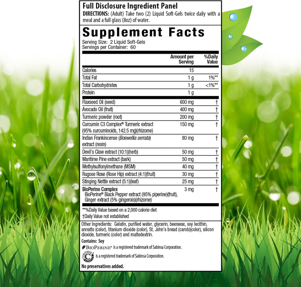 Irwin Naturals Whole-Body Turmeric + Curcumin C3 Complex - 120 Liquid Soft-Gels - With Boswellia, Maritime Pine Bark, Msm & Rose Hip