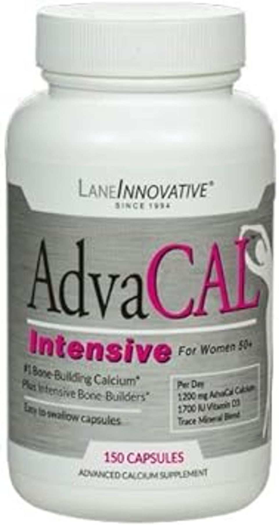 Lane Innovative - Advacal Intensive Calcium, For Women 50+, With 1,700 Iu Vitamin D, Easy To Swallow (150 Capsules)