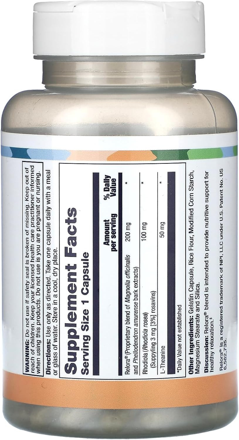 Lifetime Calm & Calmer Anti-Stress Formula | W/Rhodiola Rosea & Relora | To Help Ease & Calm Mind | Energy & Focus | 60 Capsules