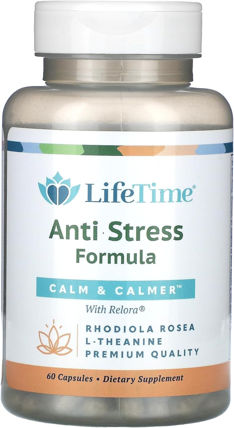 Lifetime Calm & Calmer Anti-Stress Formula | W/Rhodiola Rosea & Relora | To Help Ease & Calm Mind | Energy & Focus | 60 Capsules