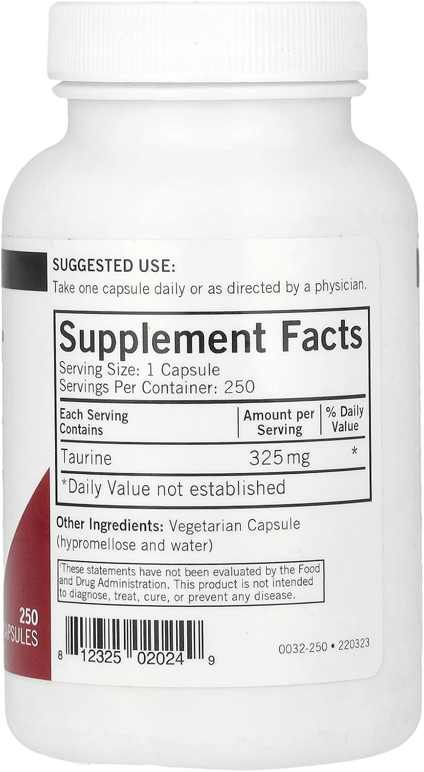 L-Taurine 325 Mg Capsules - Hypo - 250 Ct