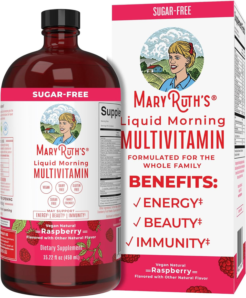 Multivitamin For Women, Men & Kids By Maryruth'S | Liquid Morning Multivitamin | Mens, Womens Multivitamin| Vitamin A C D E B6 B12 Biotin Zinc | Beauty | Vegan | Non-Gmo | Gluten Free | 15 Servings