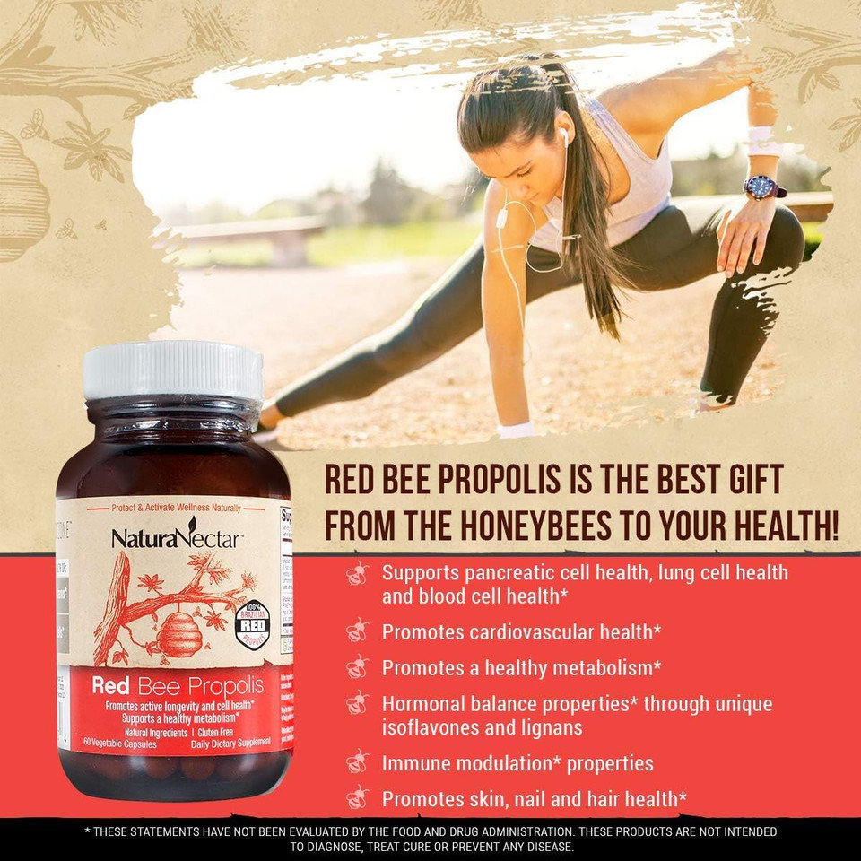 Naturanectar Red Bee Propolis - Nsf Contents Certified  Premium Brazilian Propolis