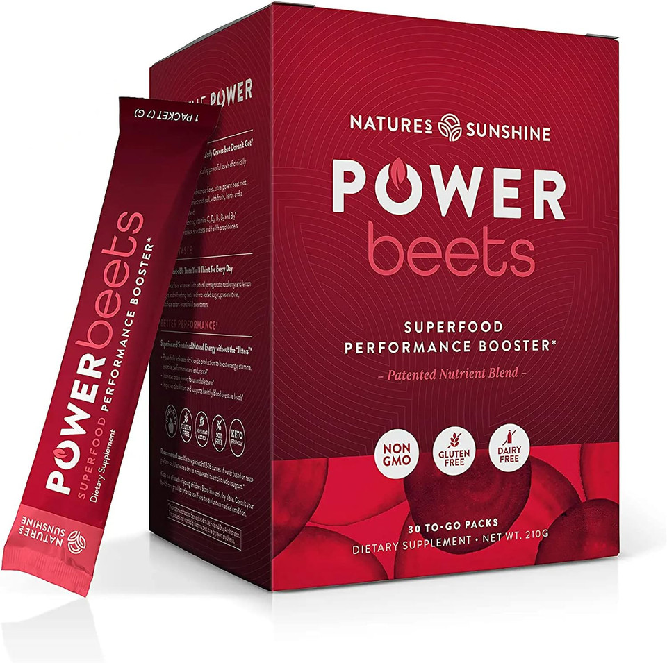 Nature'S Sunshine Power Beets  Patented Nutrient Blend Of Beet Root Powder And Nutrients To Promote Performance, Mental Clarity, & Vitality  Non-Gmo, Soy & Gluten Free  30 Servings To-Go Packs