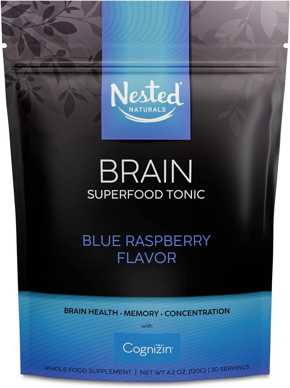 Nested Naturals Brain Superfood Tonic, Powder Drink Mix Supplement W/Lionã¢ÂS Mane Mushrooms, Citicoline, Supports Memory, Mental Focus, Neuro Health, Mood, Raspberry Flavor, 30 Servings
