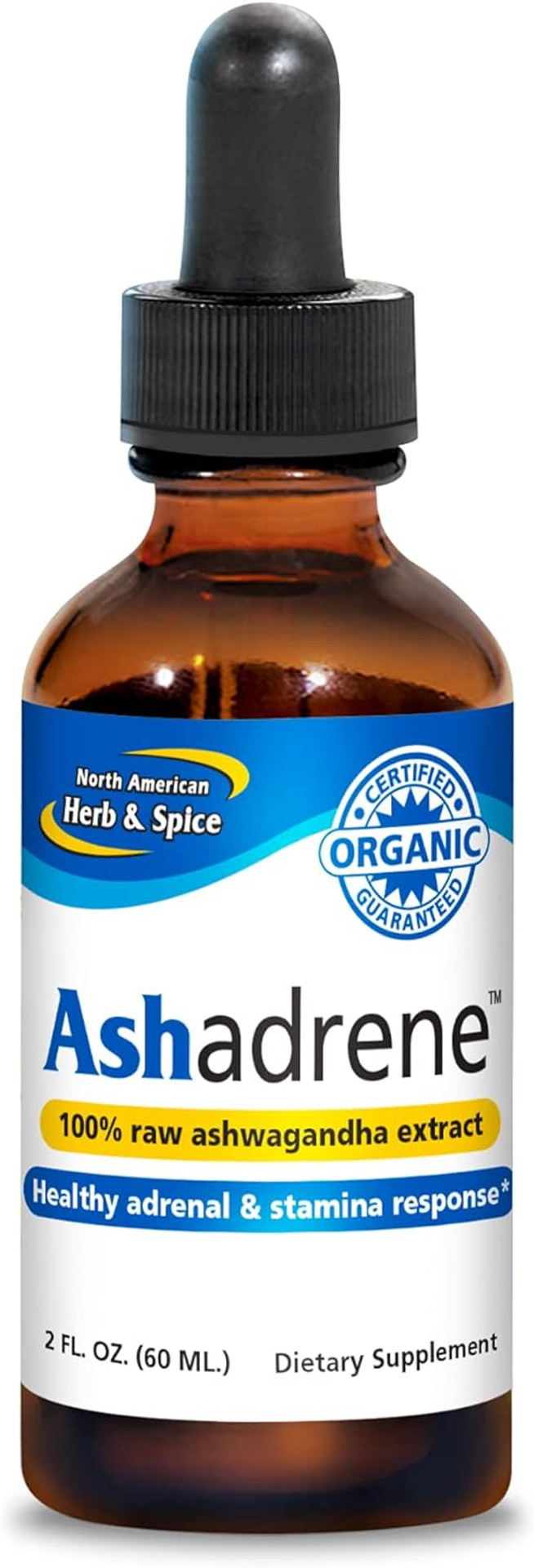North American Herb & Spice Ashadrene - 2 Fl. Oz. - 100% Raw Ashwagandha Extract - Healthy Adrenal Response, Energy, Overall Health - Non-Gmo, Certified Usda Organic - 86 Servings2 Ounce