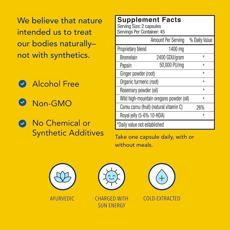 North American Herb & Spice Inflam-Eez - 90 Capsules - Supports Healthy Immune & Inflammatory Response - Ginger Root, Camu Camu Berries, Bromelain & Papain Plus - Non-Gmo - 45 Total Servings