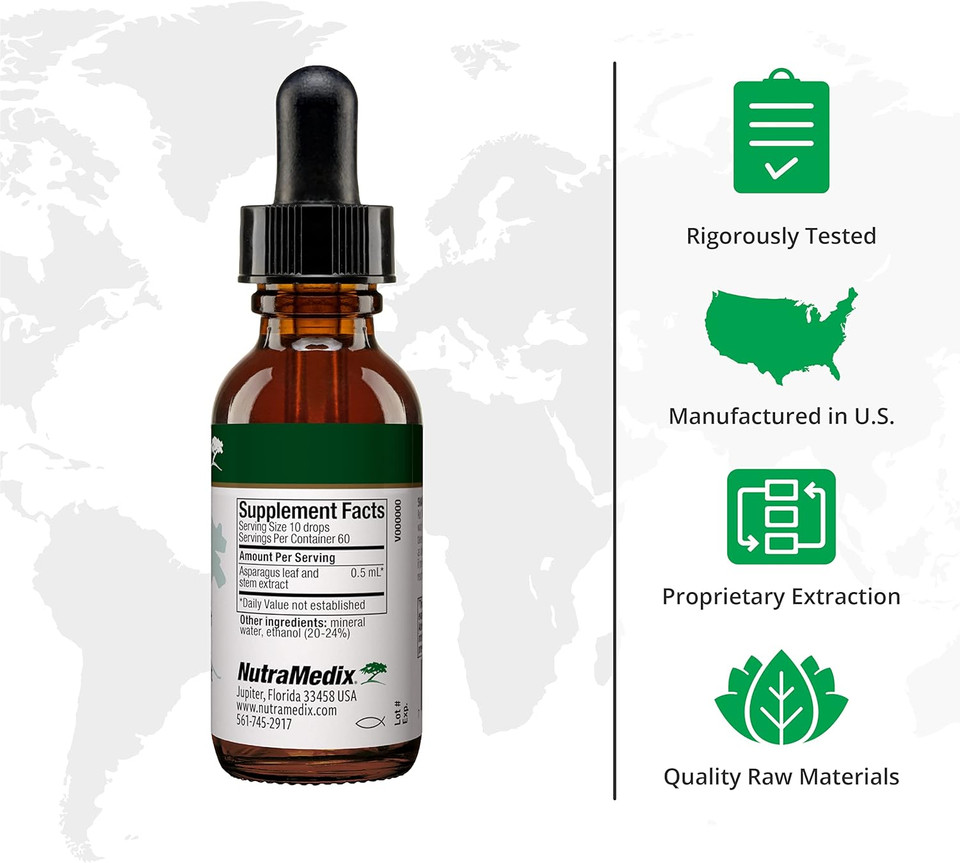 Nutramedix Sparga Tincture - Antioxidant-Rich Asparagus Extract For Cleansing And Detox Support - Mix Liquid Drops With Water For Body Detox Drink (1Oz / 30Ml)