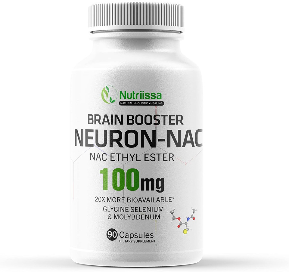 Nutriissa Neuron NAC Supplement N-Acetyl Cysteine Ethyl Ester - 20x More Bioavailable Than NAC 1200 mg - Boost Glutathione 10x More Than Liposomal Glutathione - N Acetyl (90 Capsules)