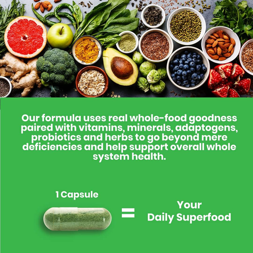 Paradise Herbs, Earth'S Blend Vitamin D3, Superfoods Base Of Probiotics And Organic Alkalizing Greens, Veggies & Berries, 90 Vegetarian Capsules90 Count (Pack Of 1)