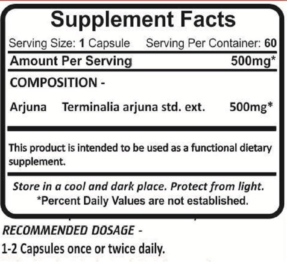 Planet Ayurveda Arjuna, 500Mg Veg Capsules - 2 Bottles