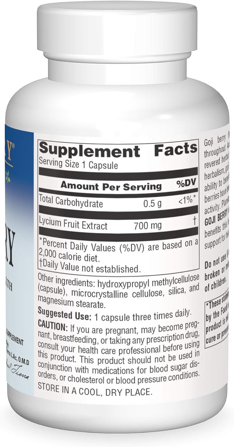 Planetary Herbals Goji Berry Full Spectrum 700Mg, Botanical Elixir For Health And Longevity,180 Vegetarian Capsules