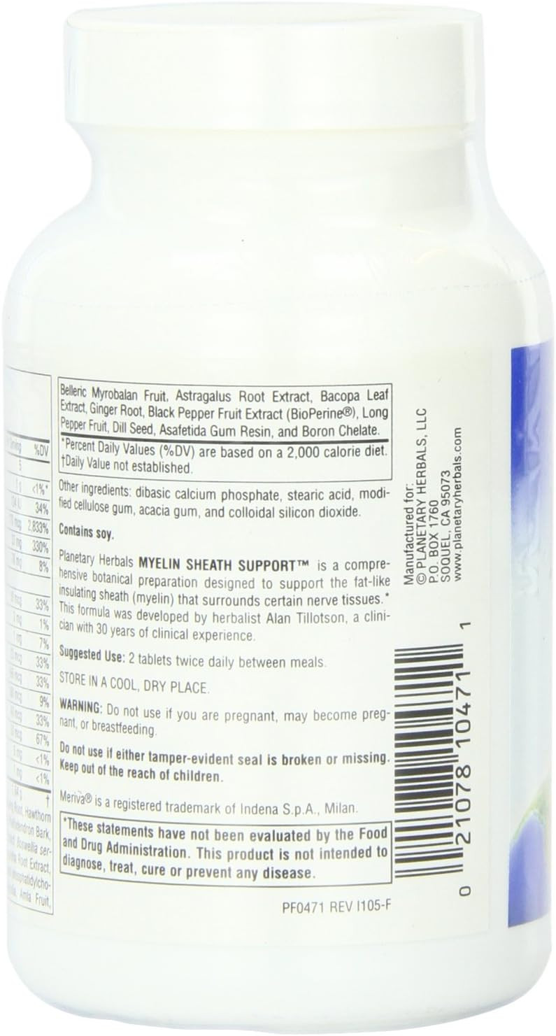 Planetary Herbals Myelin Sheath Support Tablets, 90 Count