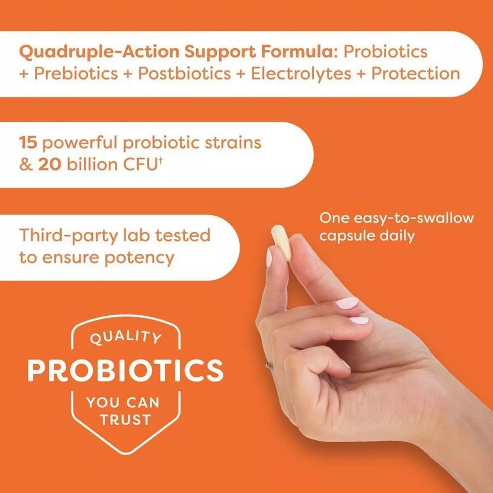 Probulin Total Care Probiotic, Daily Gut Support For Adults, 20 Billion Cfu, 30 Capsules