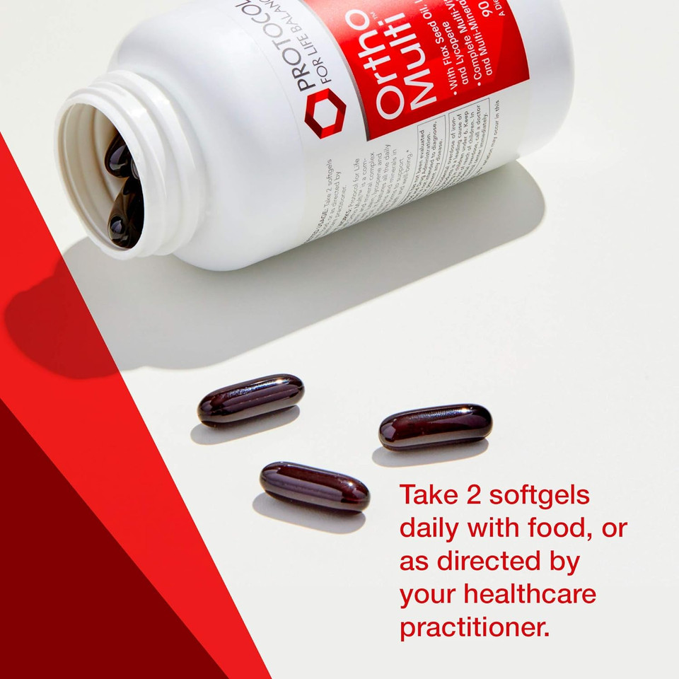 Protocol Ortho Multi - Complete Multivitamin For Women And Men, Minerals Supplements - 90 Softgels