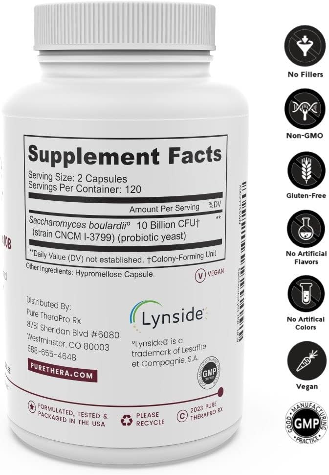 Pure Therapro Rx Saccharomyces 10B - Saccharomyces Boulardii, 10 Billion Cfu Per Serving, Patented Strain Cncm I-3799, Probiotic Capsules, Probiotics For Men And Women - 240 Count (Pack Of 1)240 Count (Pack Of 1)