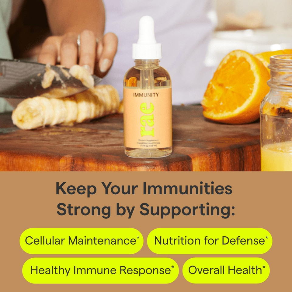 Rae Wellness Immunity Drops - Liquid Vitamin Immune Support Supplement With Vitamin C, Zinc And Vitamin B6 - Vegan, Non-Gmo, Gluten Free - 1.9 Oz (30 Servings)